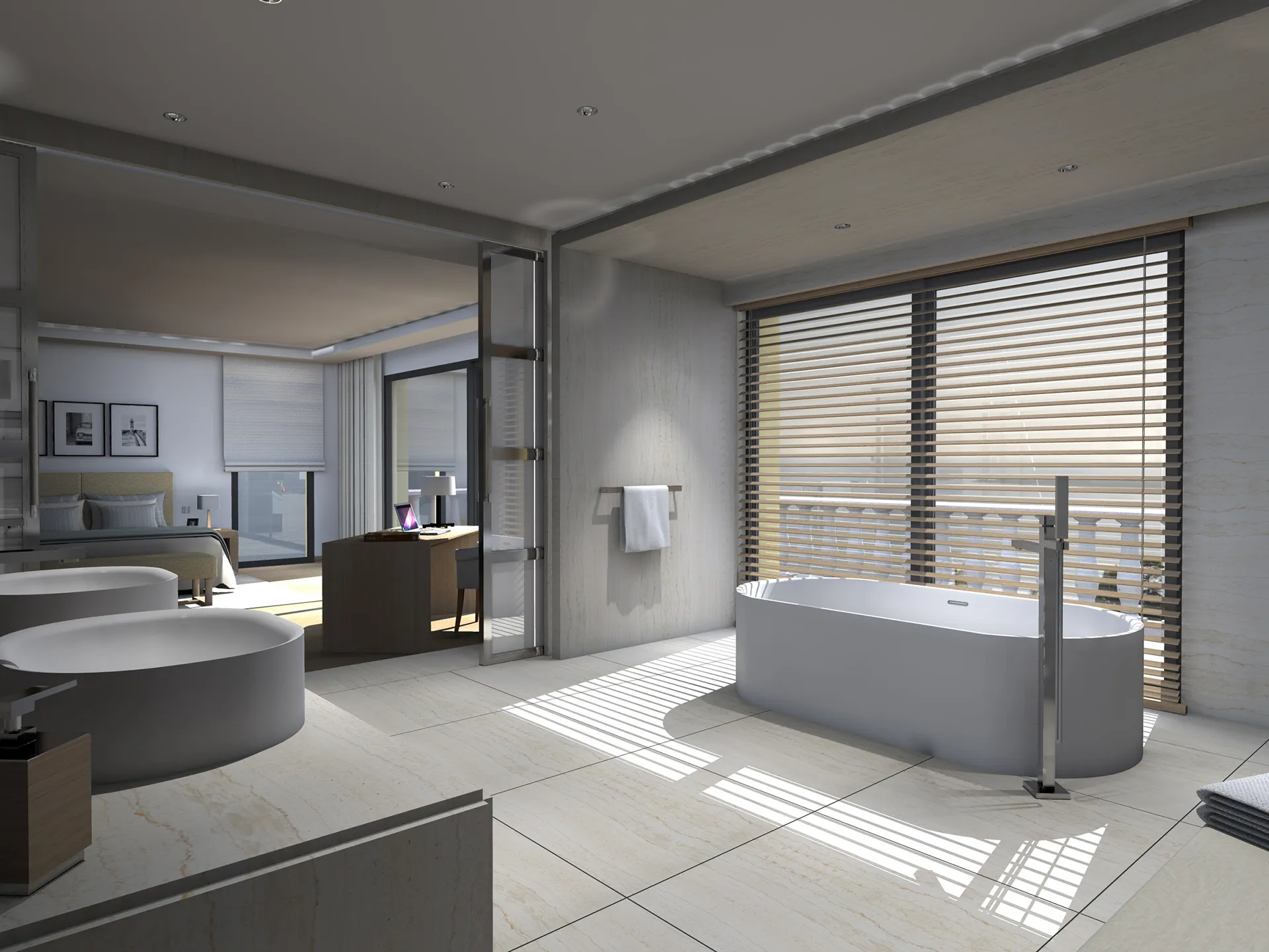 Conception de salle de bain moderne par architecte